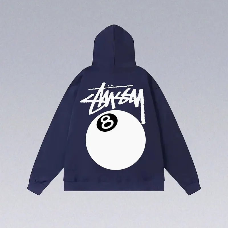 8 Ball Letter Print Hoodie