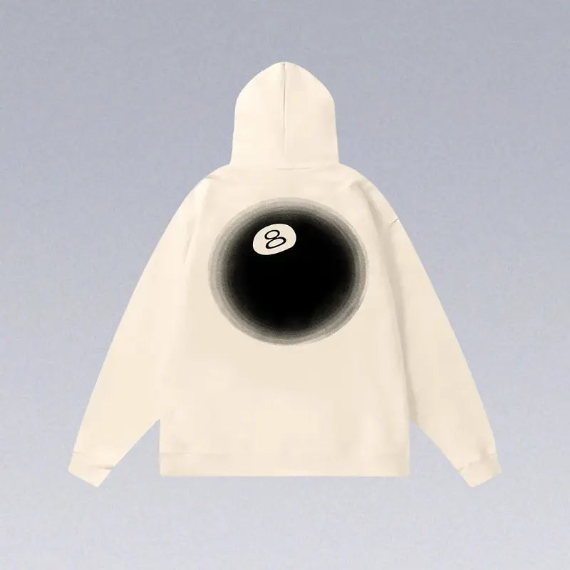 8 Ball Letter Print Hoodie
