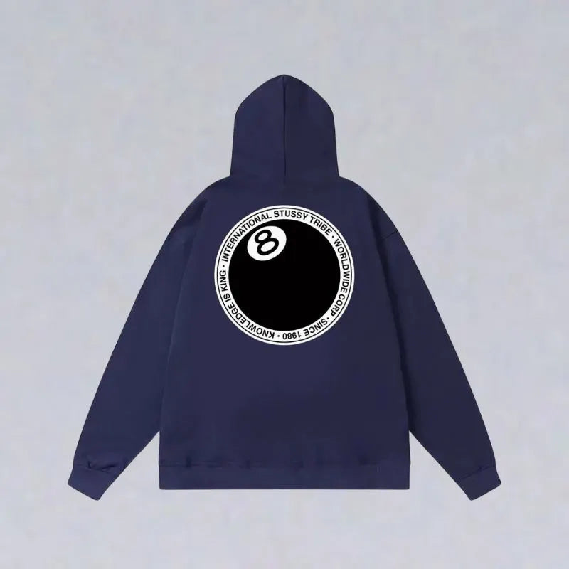 8 Ball Letter Print Hoodie