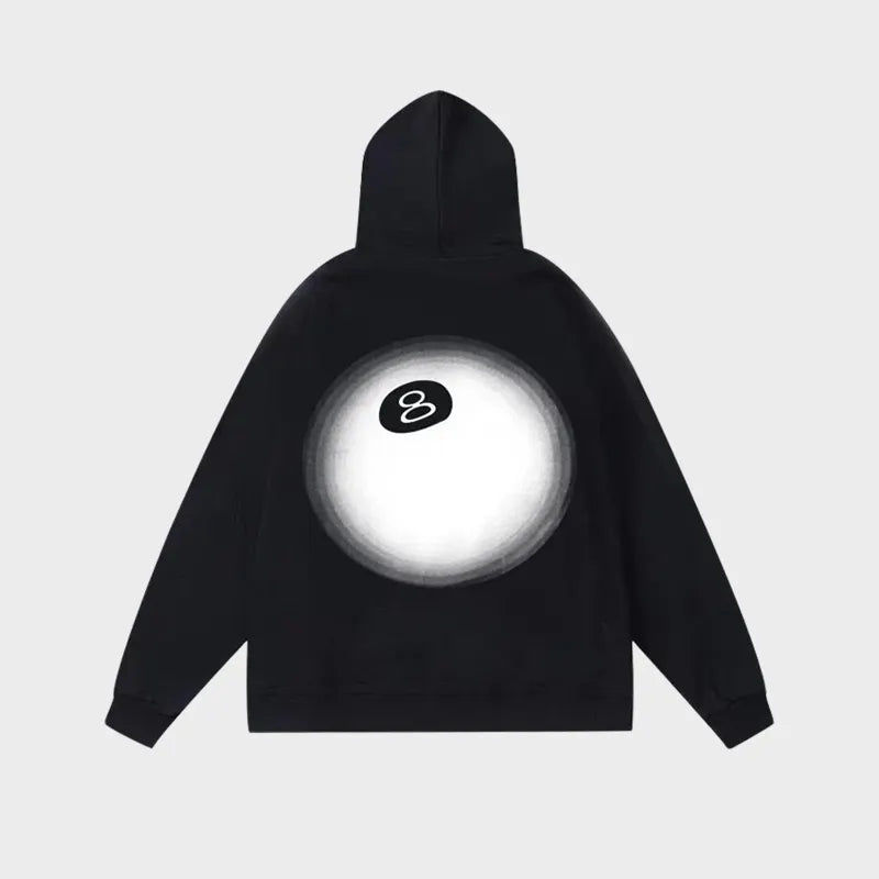 8 Ball Letter Print Hoodie