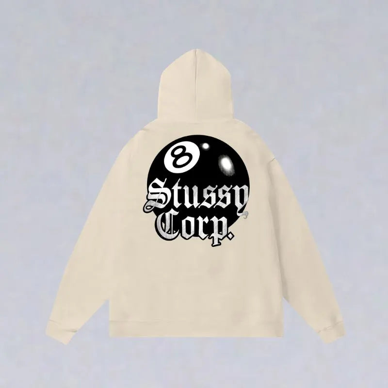 8 Ball Letter Print Hoodie