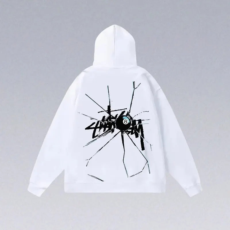 8 Ball Letter Print Hoodie