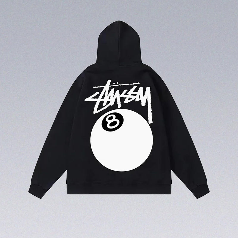8 Ball Letter Print Hoodie