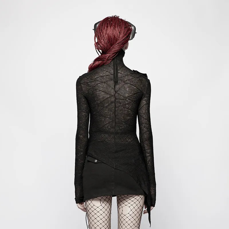 Slim Mesh Punk Translucent T-shirt