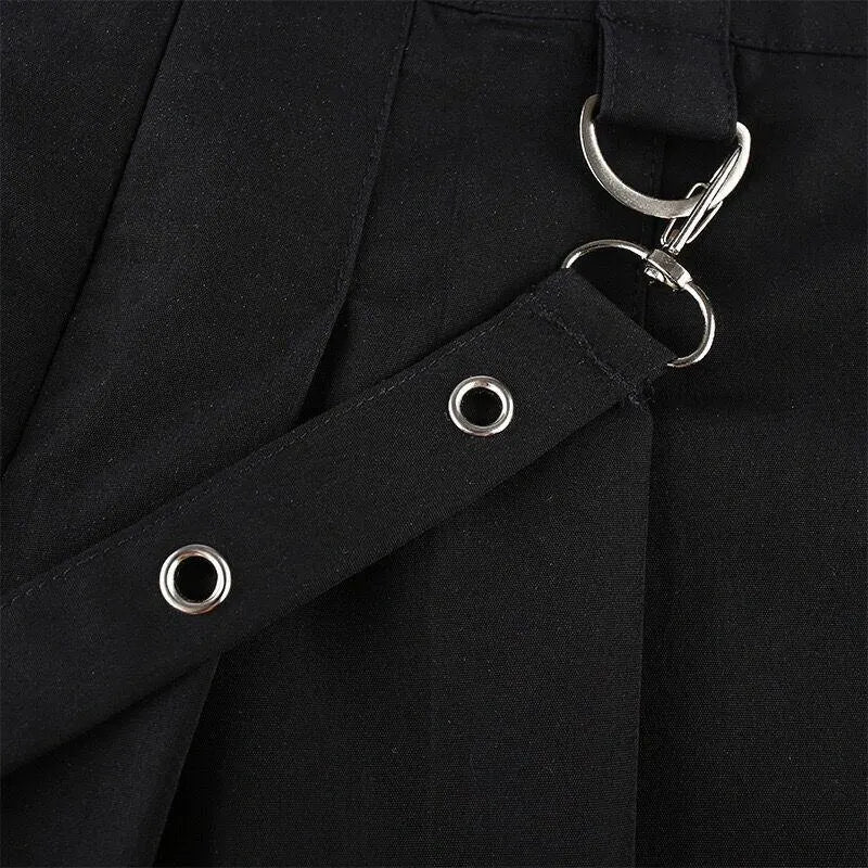 Grommet Strap Pocket Mini Skirt