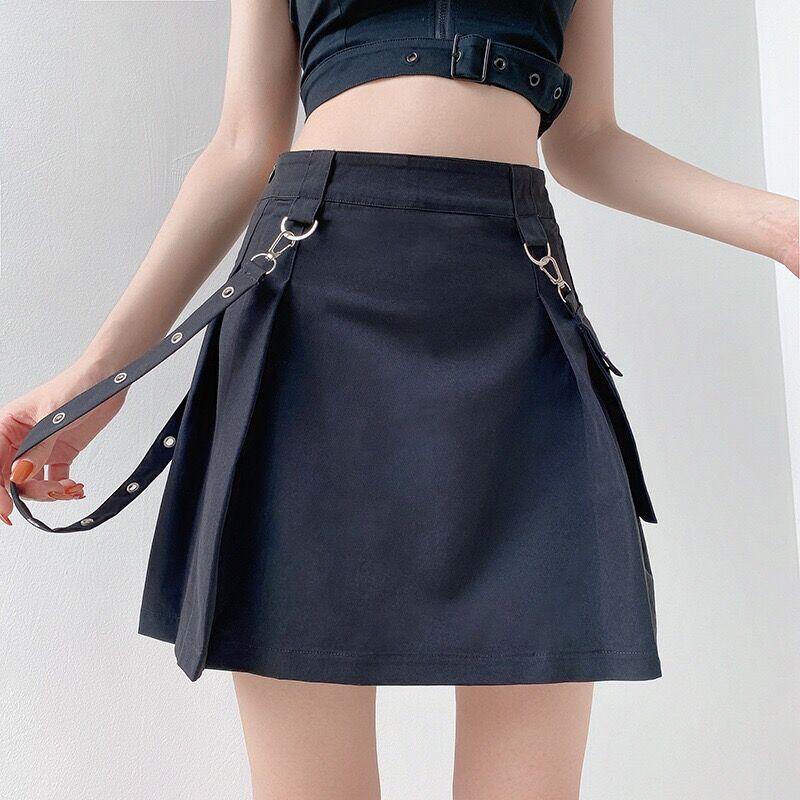 Grommet Strap Pocket Mini Skirt