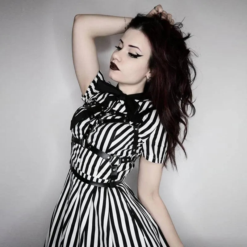 Stripe Midi Dress With Bow