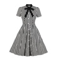 Stripe Midi Dress With Bow