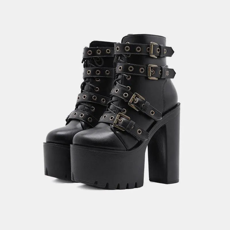 Platform Buckle Boots