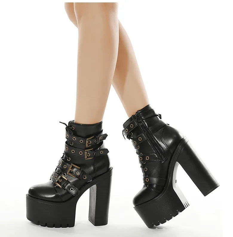 Platform Buckle Boots