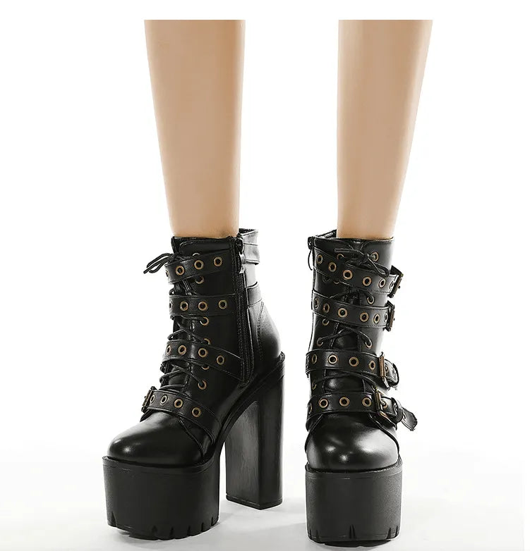Platform Buckle Boots