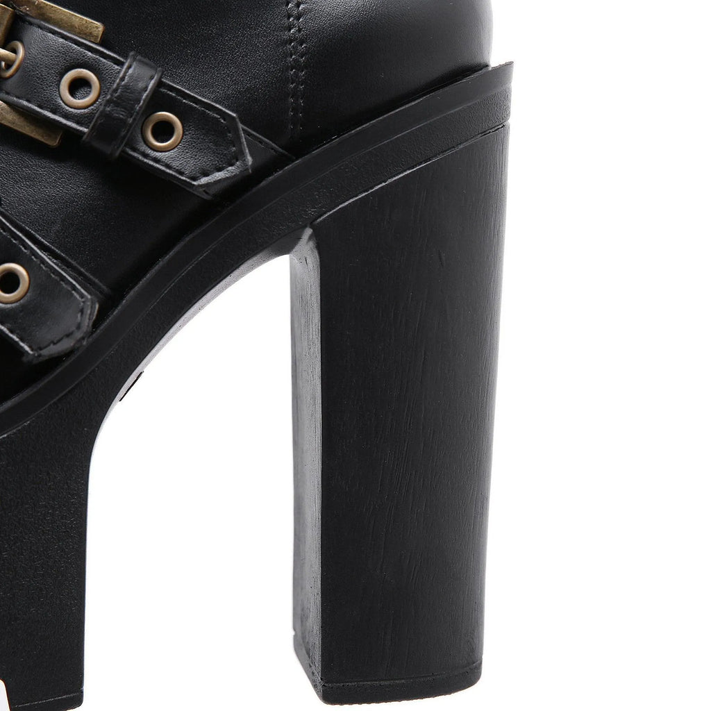 Platform Buckle Boots