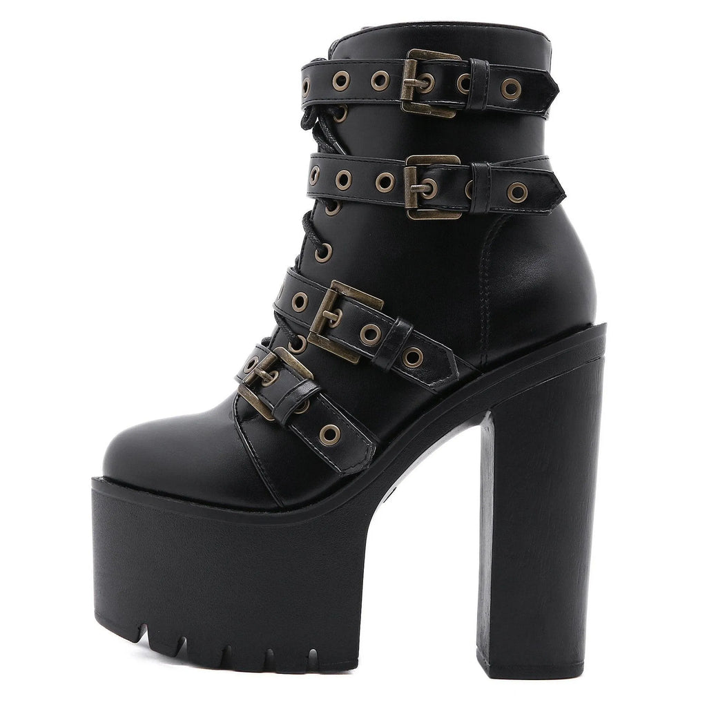 Platform Buckle Boots