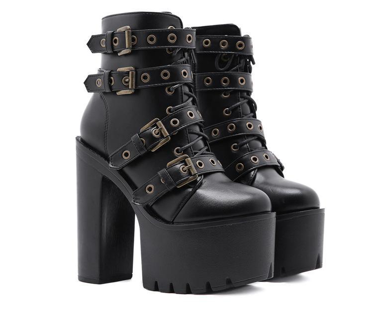 Platform Buckle Boots