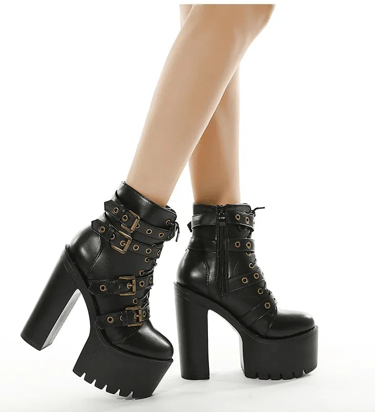 Platform Buckle Boots