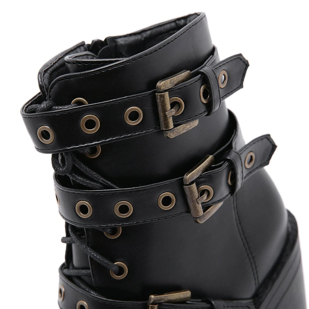 Platform Buckle Boots