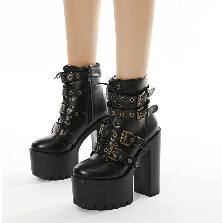 Platform Buckle Boots