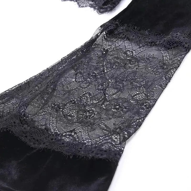 Crop Mesh Flare Top