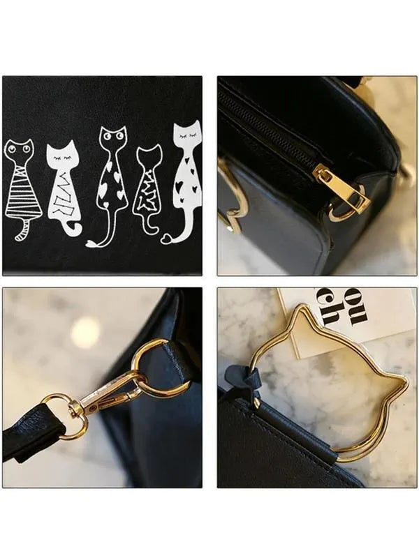 Kawaii Cat Handle Tassel Crossbody Bag