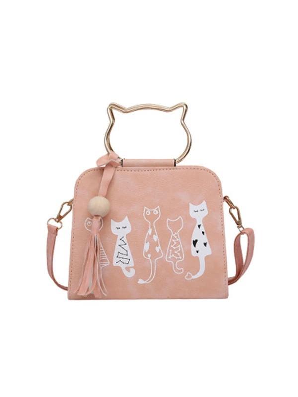 Kawaii Cat Handle Tassel Crossbody Bag