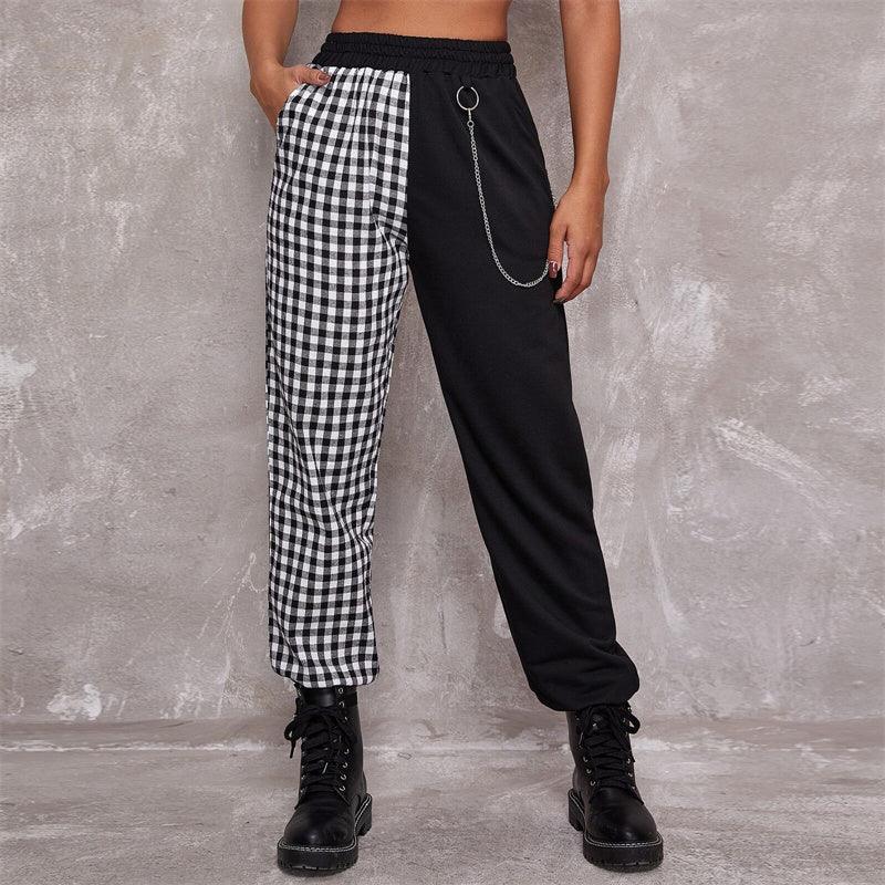 Contrast Chain Personalized Pants