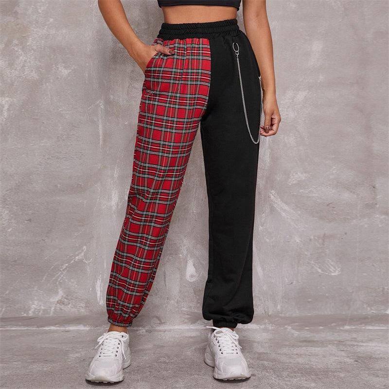 Contrast Chain Personalized Pants