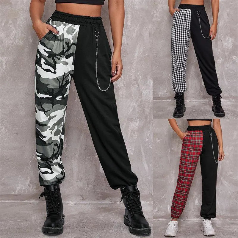 Contrast Chain Personalized Pants