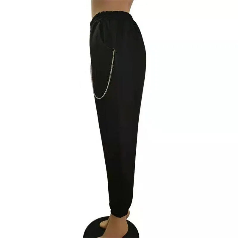 Contrast Chain Personalized Pants