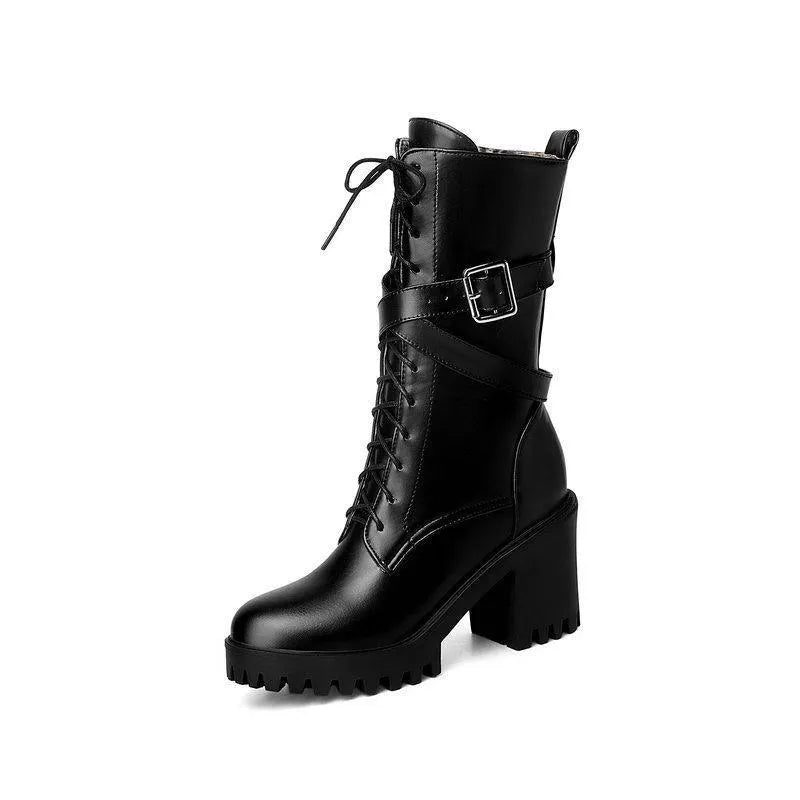 Lace Up British Style Martin Boots