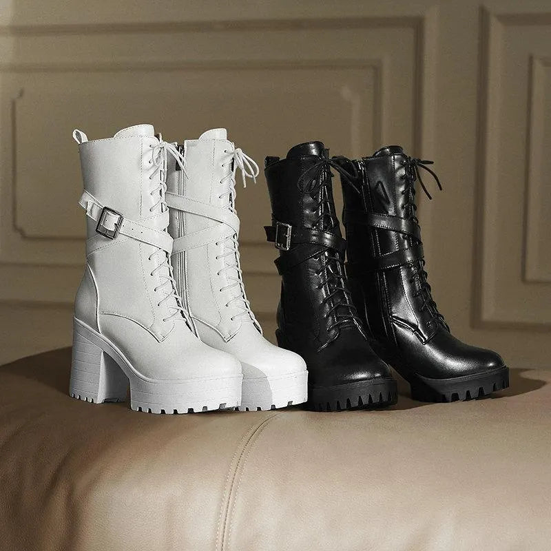 Lace Up British Style Martin Boots