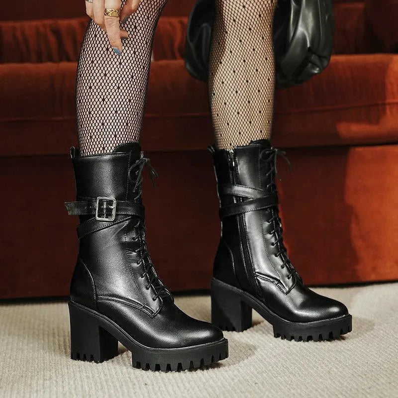 Lace Up British Style Martin Boots