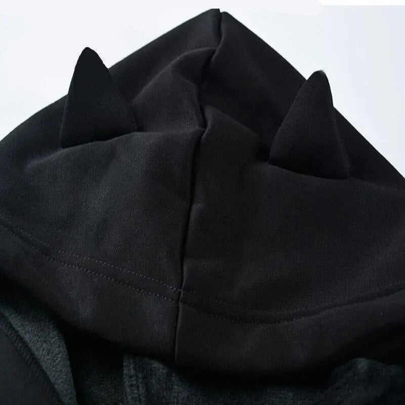 Cat Ears Lace Up Hoodie