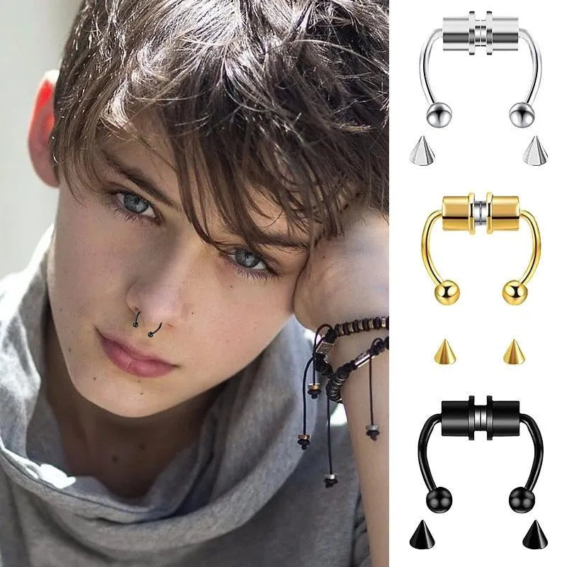 Fake Piercing Nose Septum Ring