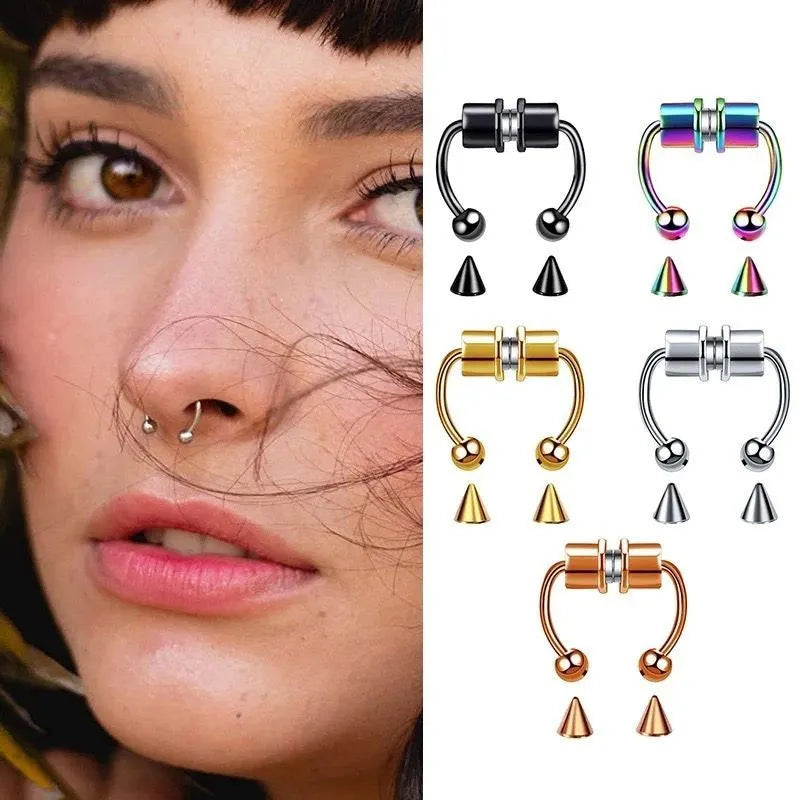Fake Piercing Nose Septum Ring
