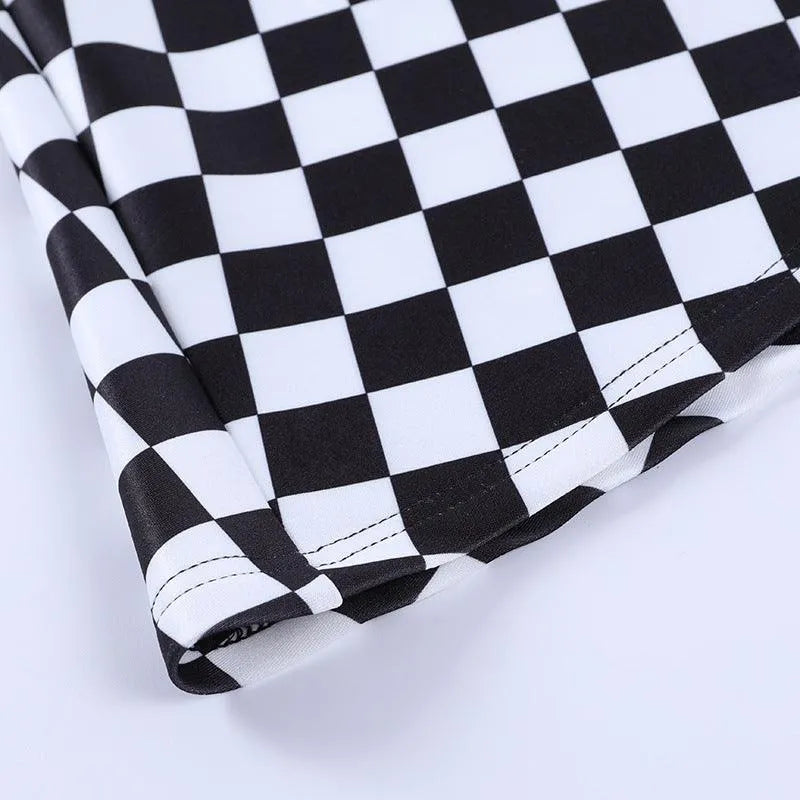 Contrast Check Pattern Panel Skirt