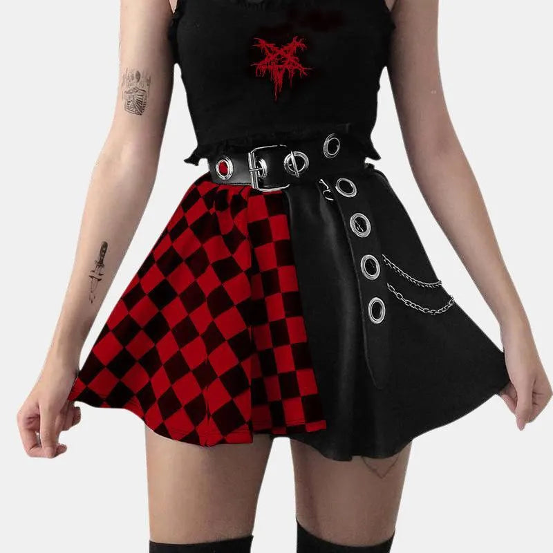 Contrast Check Pattern Panel Skirt