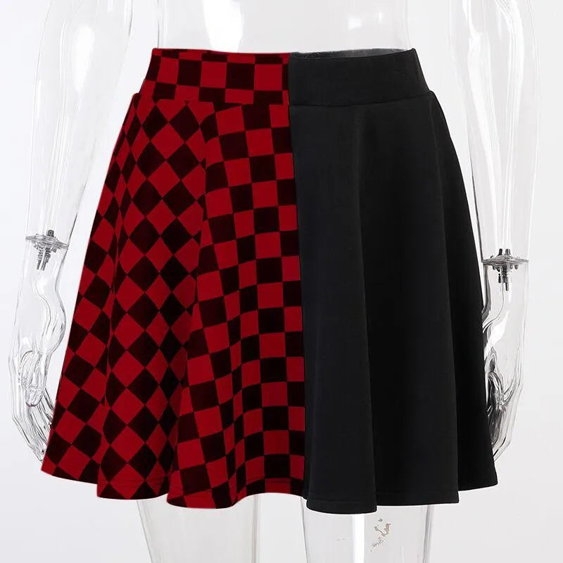 Contrast Check Pattern Panel Skirt
