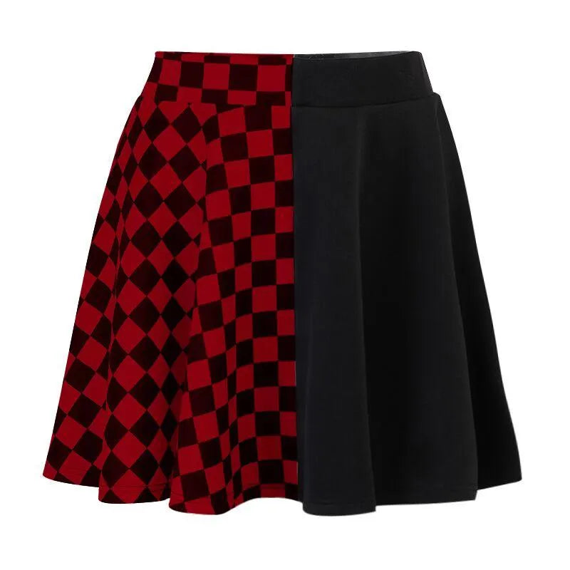 Contrast Check Pattern Panel Skirt