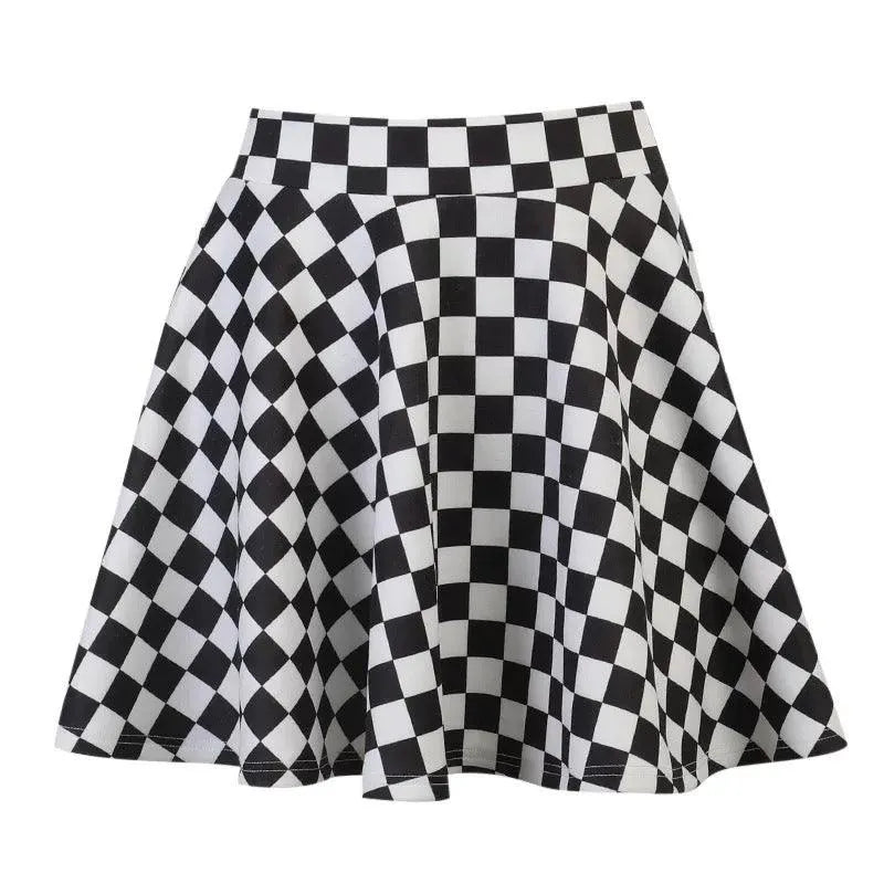 Contrast Check Pattern Panel Skirt