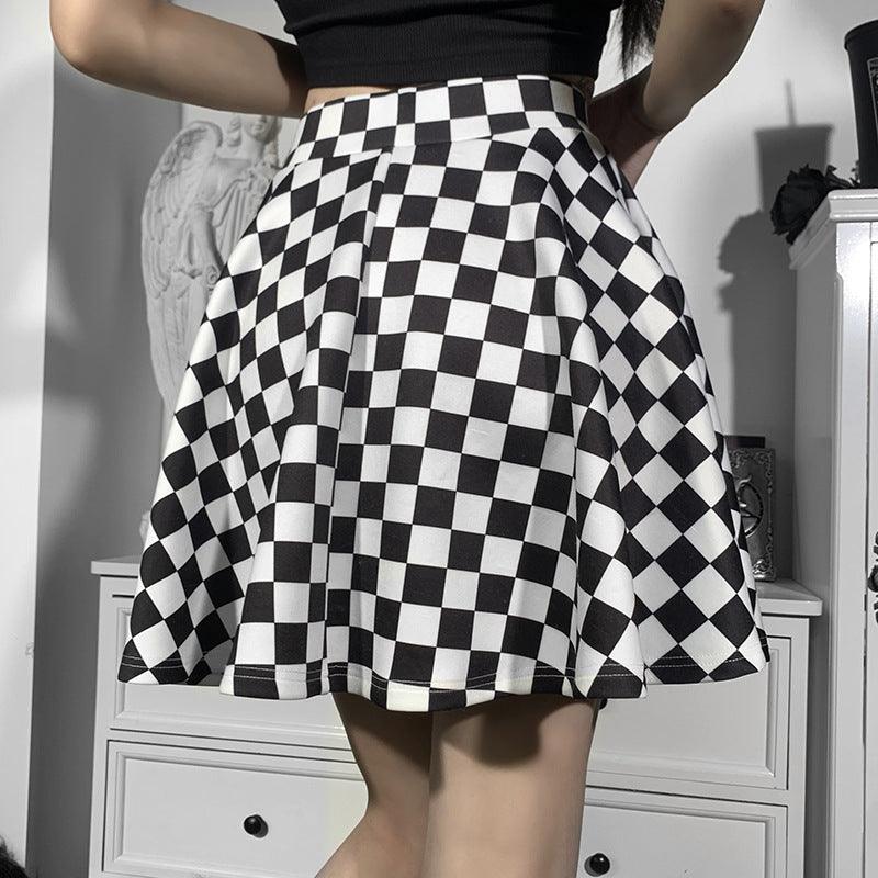 Contrast Check Pattern Panel Skirt