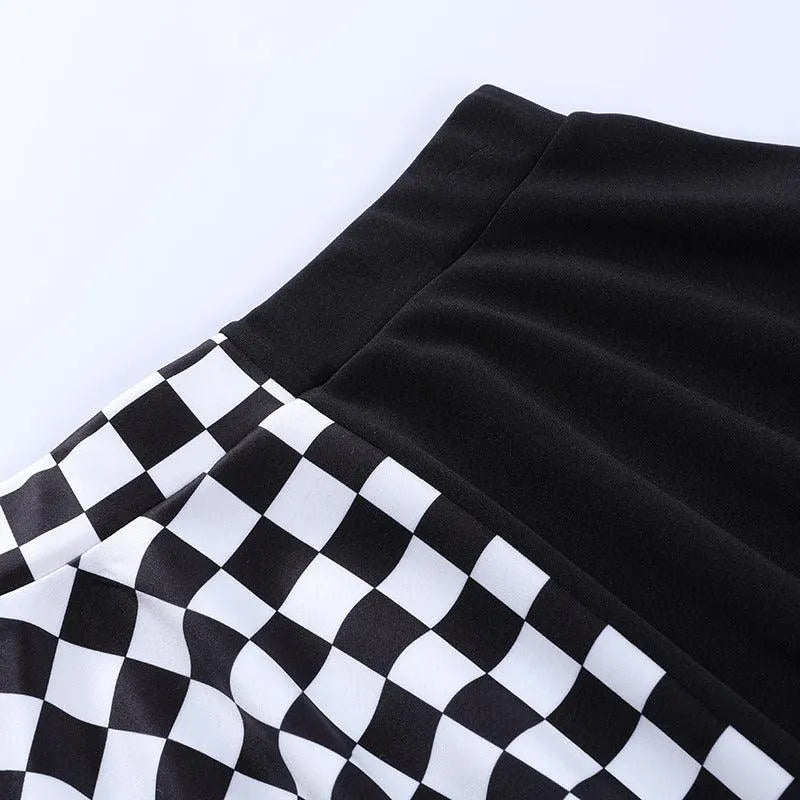 Contrast Check Pattern Panel Skirt