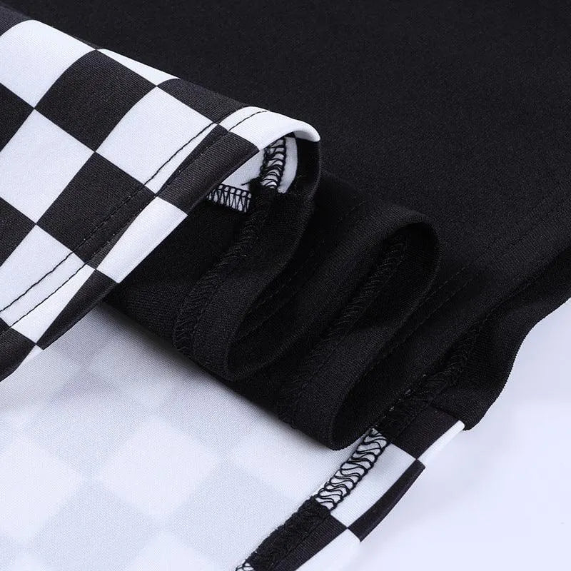 Contrast Check Pattern Panel Skirt