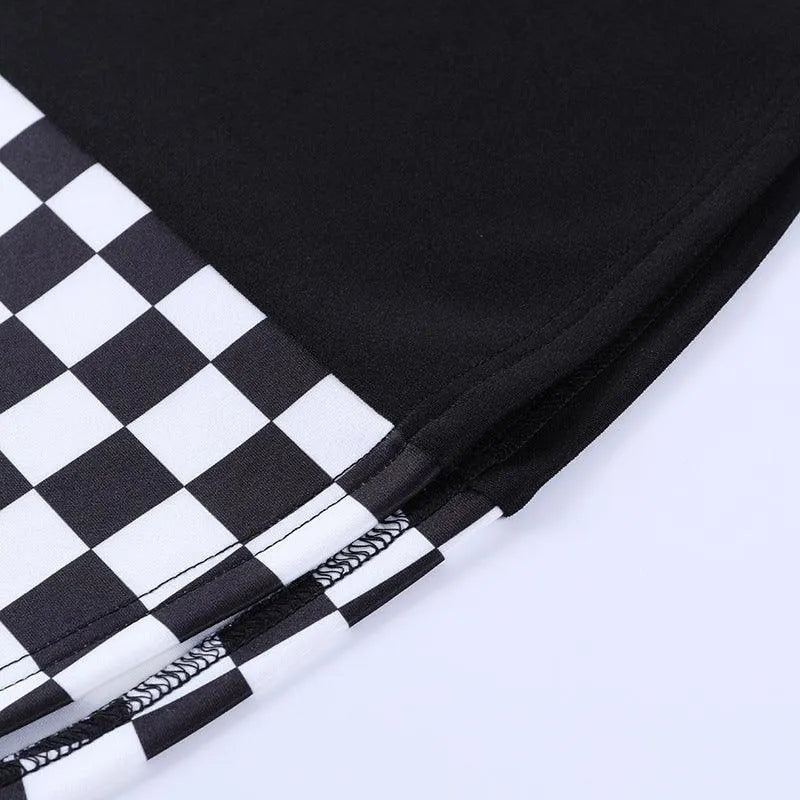 Contrast Check Pattern Panel Skirt