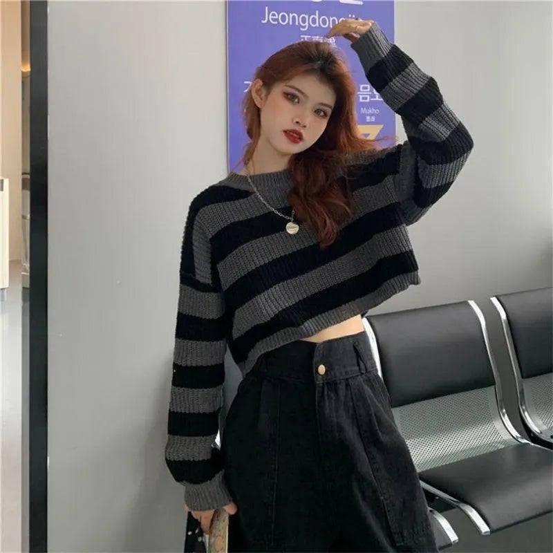 Black&Gray Striped Sweater