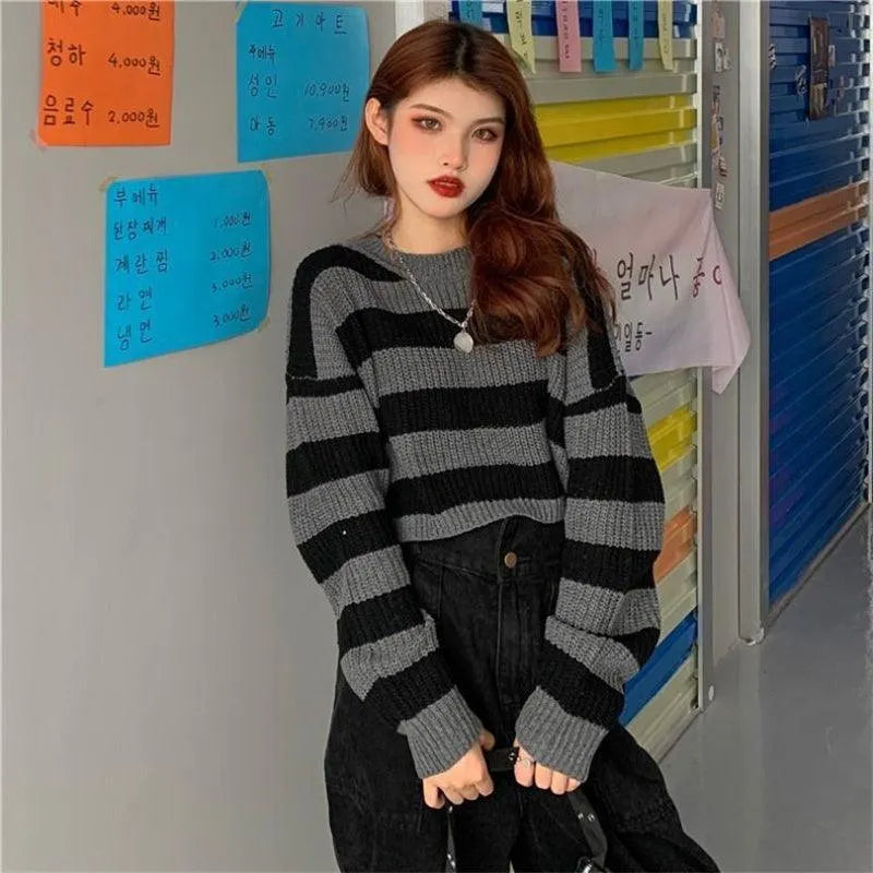Black&Gray Striped Sweater