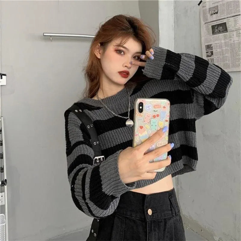 Black&Gray Striped Sweater