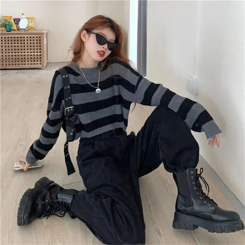 Black&Gray Striped Sweater