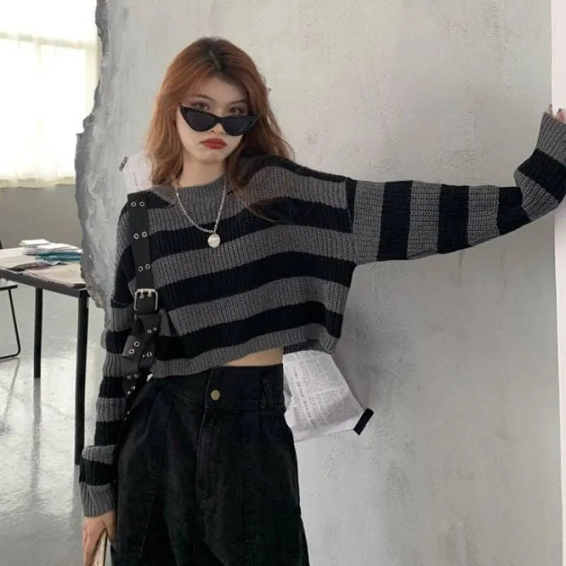 Black&Gray Striped Sweater
