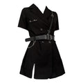 Double Breasted Short Sleeve Suit Dress
