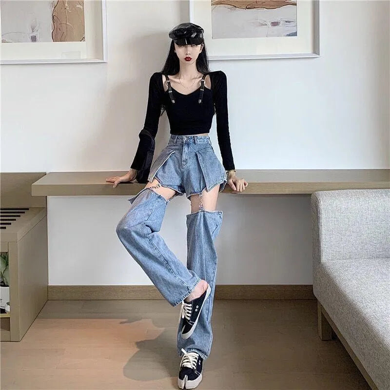 Removable Straight Pants